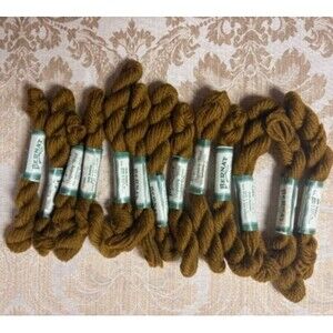 Bernat Venetian Vintage Yarn Lot of 14 Brown Green #997 100% Virgin Wool 12.5yd